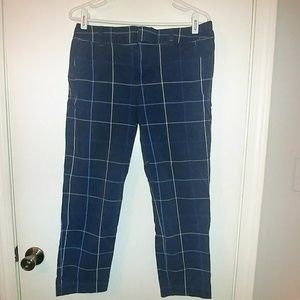 Tommy Hilfiger blue plaid cropped pants
